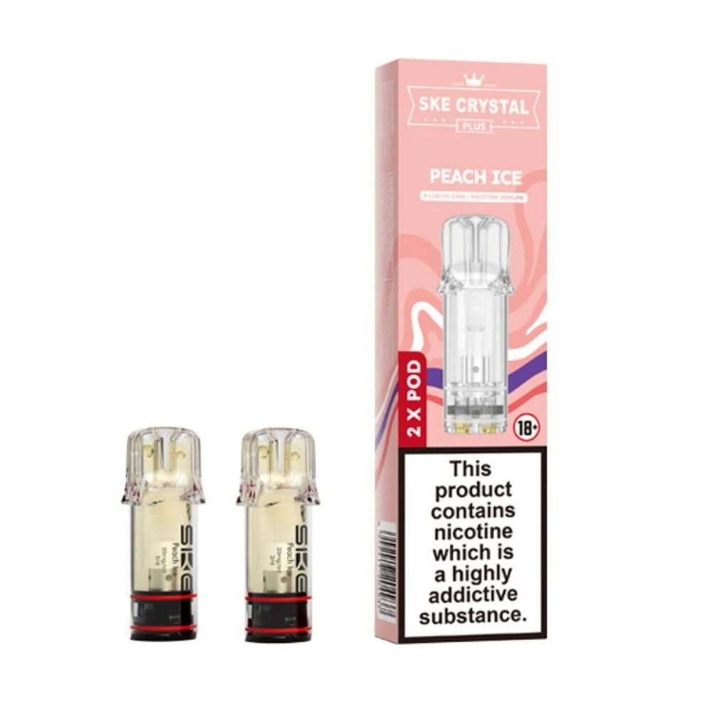 Peach Ice Nic Salt E Liquid Pods - Crystal Plus (2 x 2ml) | 20mg