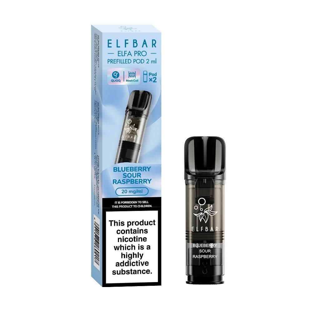 Blueberry Sour Raspberry Nic Salt E Liquid Pods - Elfa PRO Series (2 x 2ml) | 20mg