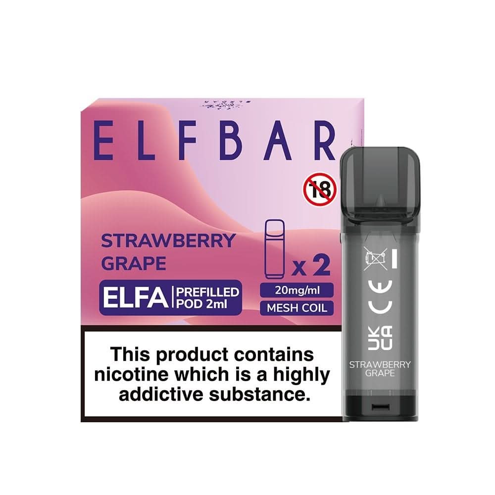 Strawberry Grape Nic Salt E Liquid Pods - Elfa Series (2 x 2ml) | 20mg