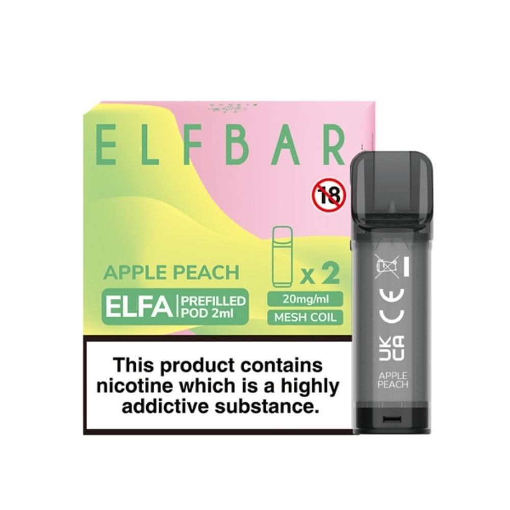 Apple Peach Nic Salt E Liquid Pods - Elfa Series (2 x 2ml) | 20mg