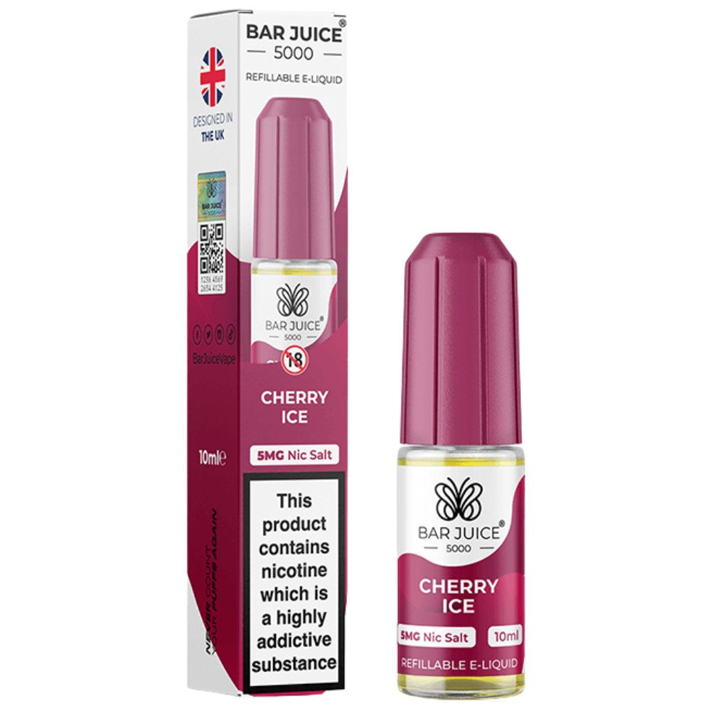 Cherry Ice Nic Salt E-Liquid by Bar Juice 5000 (10ml)