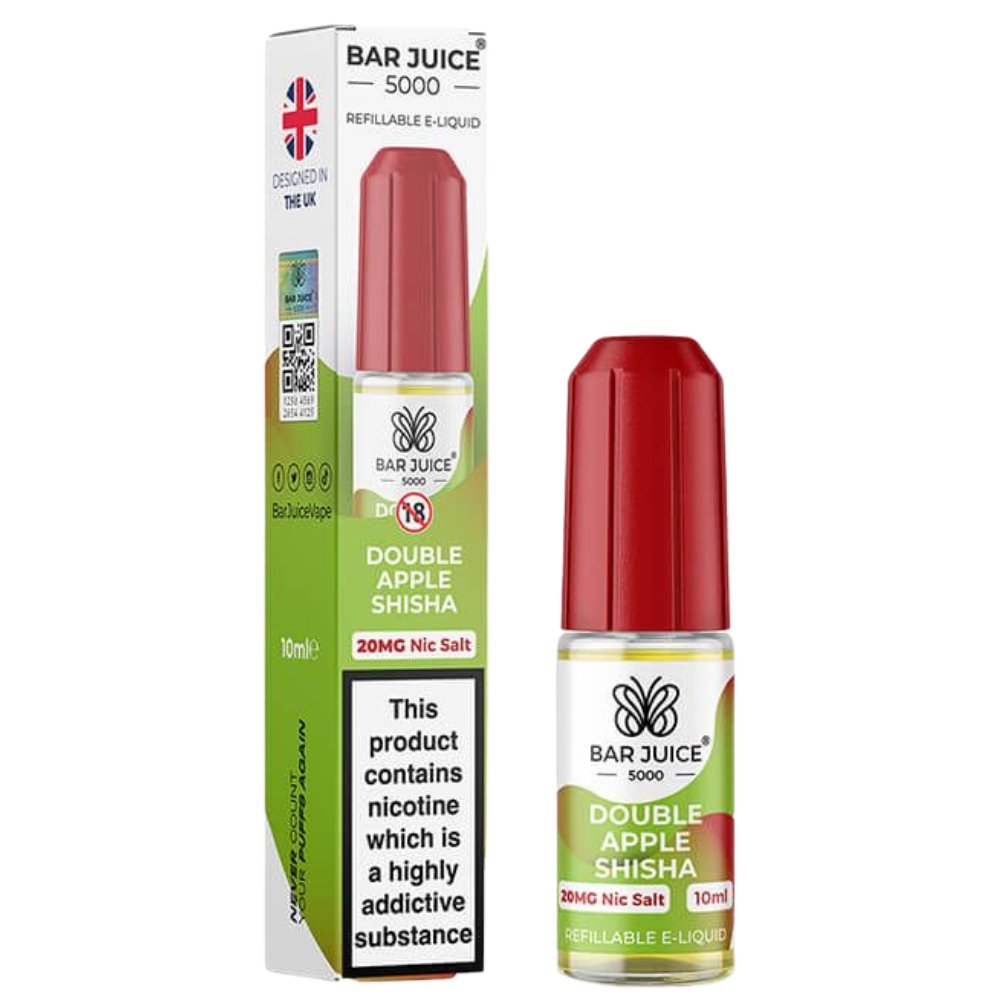 Double Apple Shisha Nic Salt E-Liquid by Bar Juice 5000 (10ml)