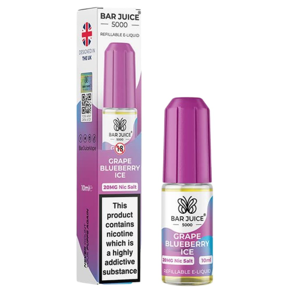 Grape Blueberry Ice Nic Salt E-Liquid by Bar Juice 5000 (10ml)