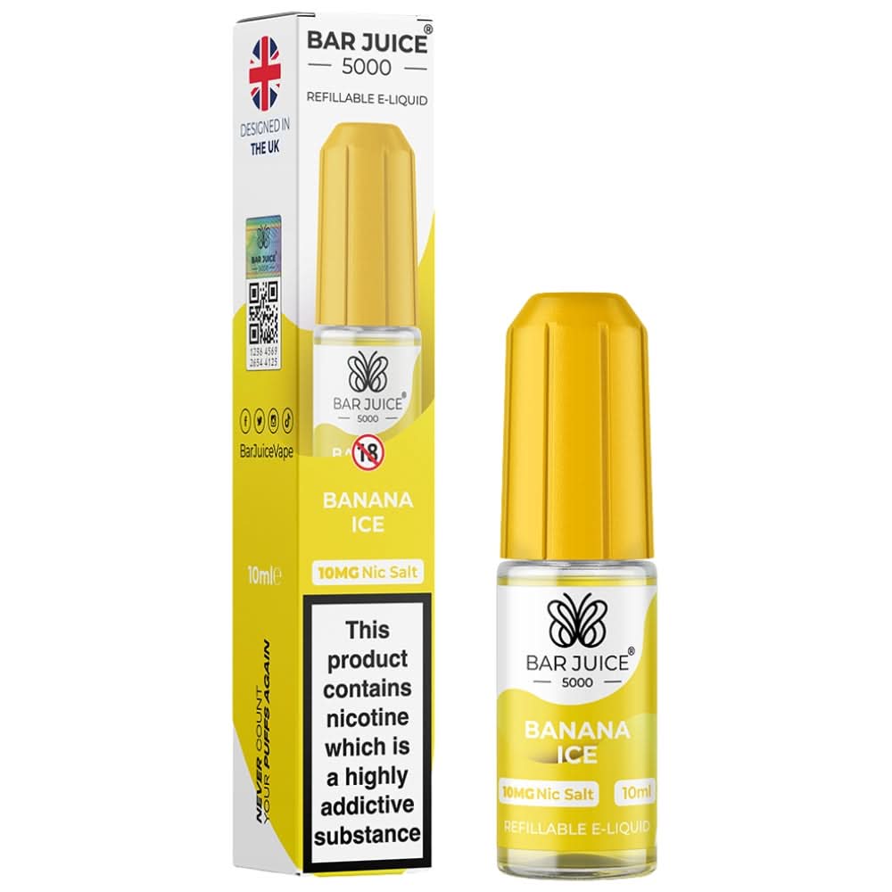 Banana Ice Nic Salt E-Liquid by Bar Juice 5000 (10ml)