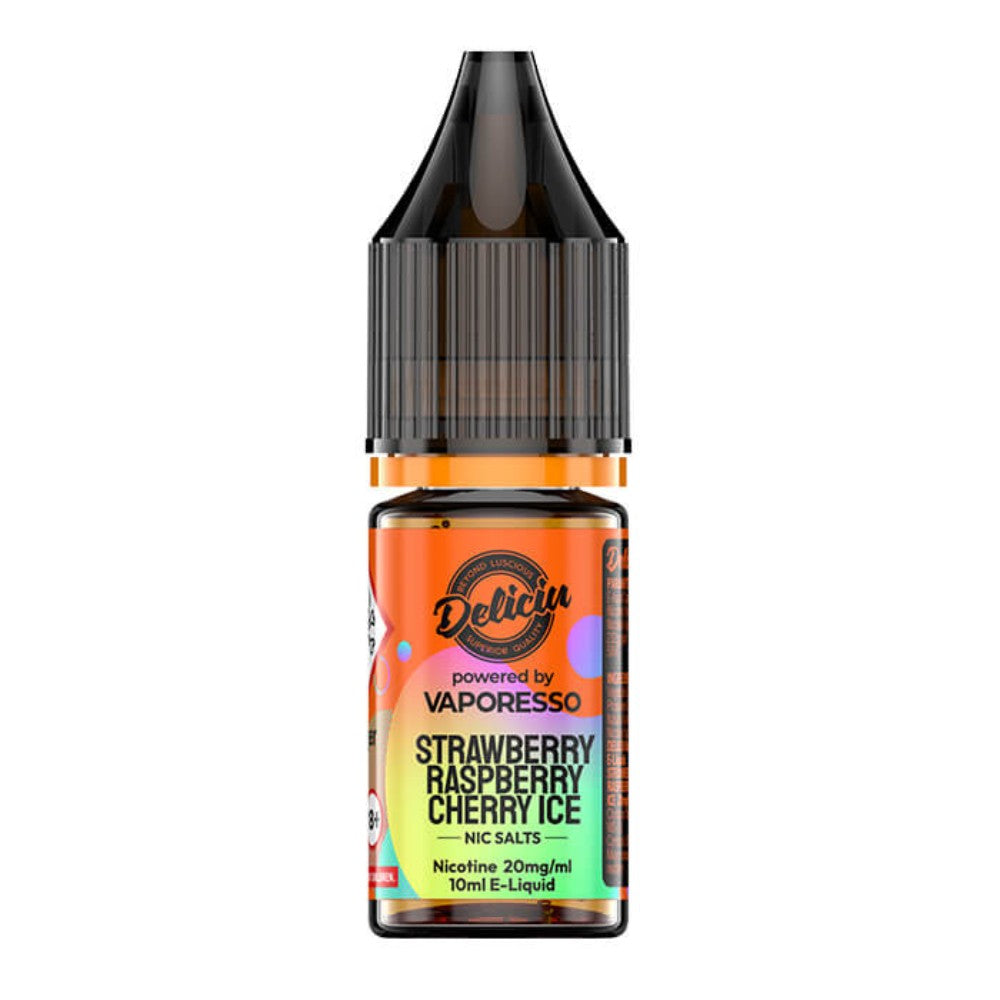 Strawberry Raspberry Cherry Ice Nic Salt E-Liquid 10ml by Deliciu