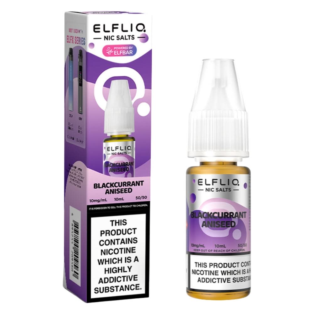 Blackcurrant Aniseed Nic Salt E-Liquid by Elf Bar Elfliq (10ml)