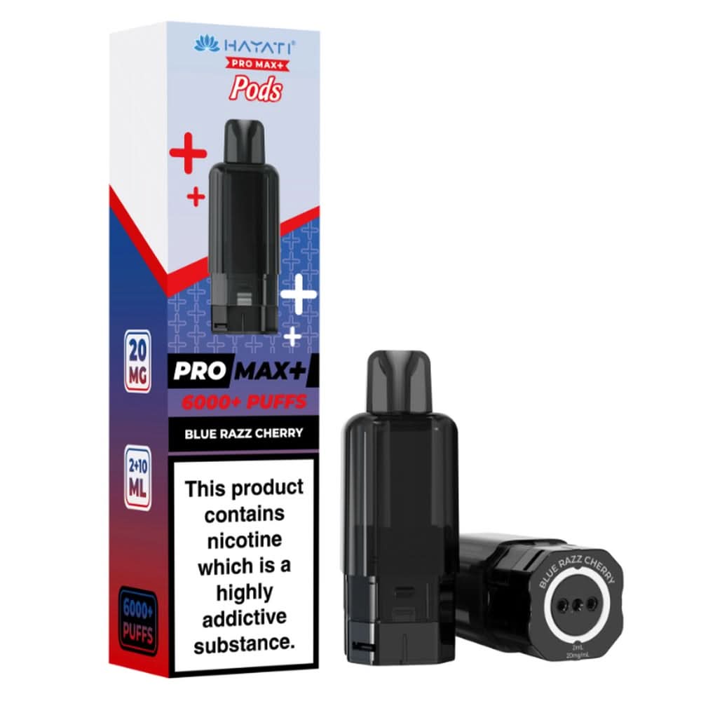 Hayati Pro Max Plus 6000 Blue Razz Cherry Prefilled Pods prefilled vape pod and refill container