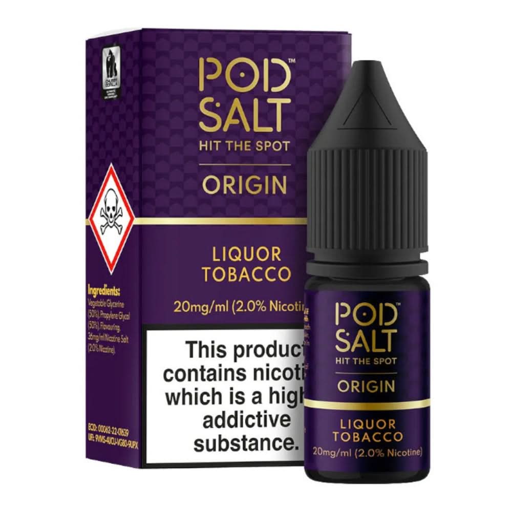 Liquor Tobacco Nic Salt E-Liquid by Pod Salt (10ml)
