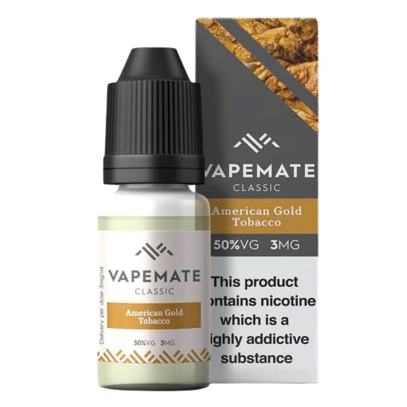 Vapemate American Gold Tobacco E Liquid UK for 2.99 | Vapekit