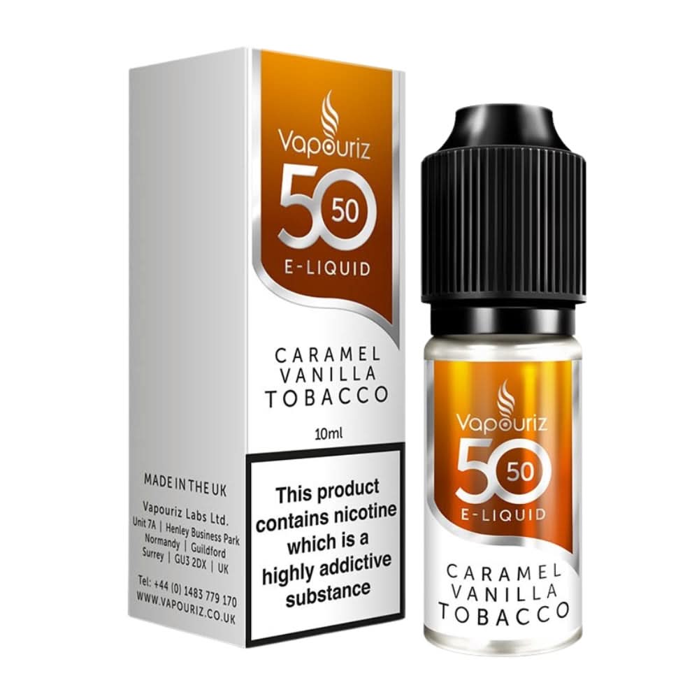 Caramel Vanilla Tobacco E-Liquid 50/50 Series by Vapouriz (10ml)