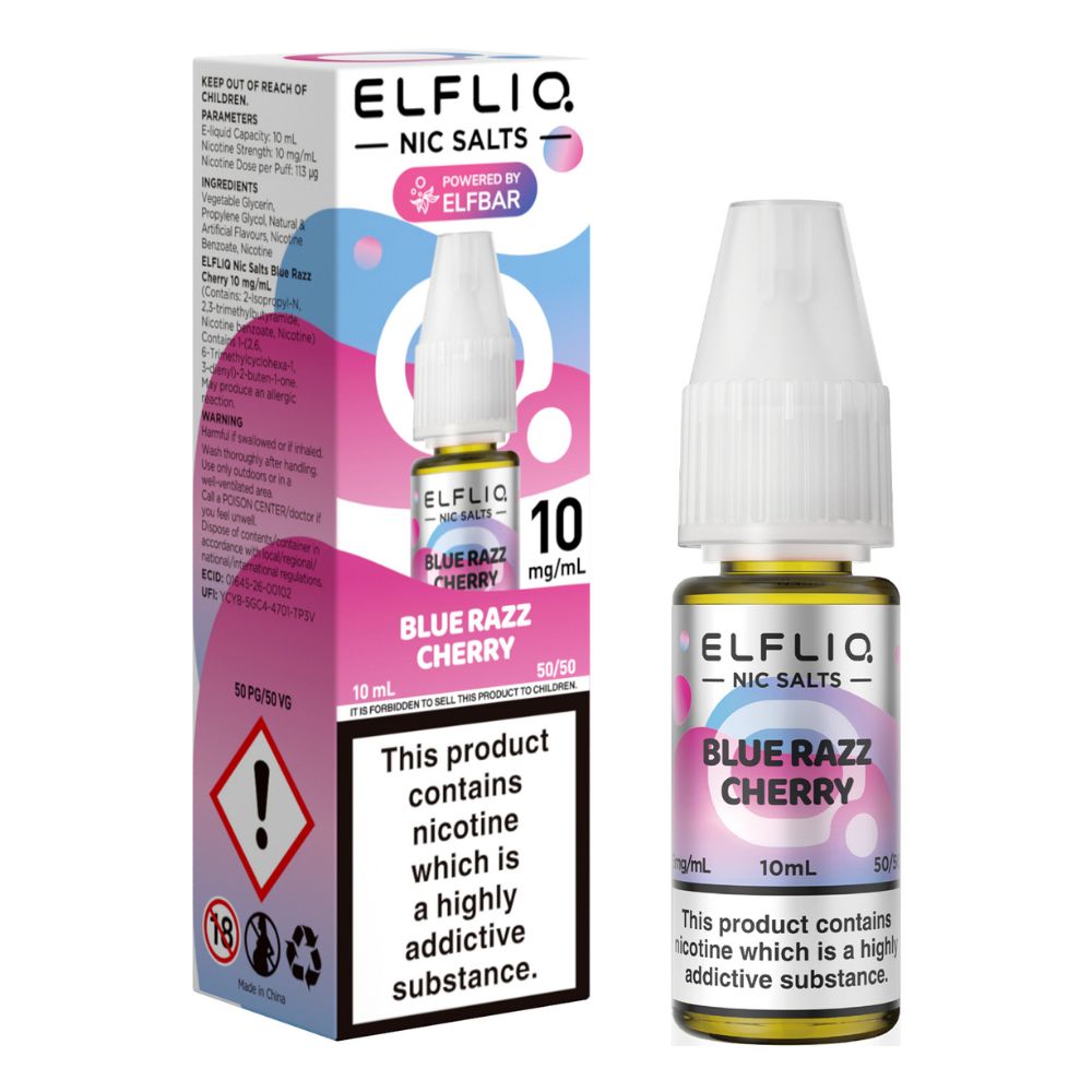 Blue Razz Cherry Nic Salt E-Liquid 10ml by Elf Bar Elfliq