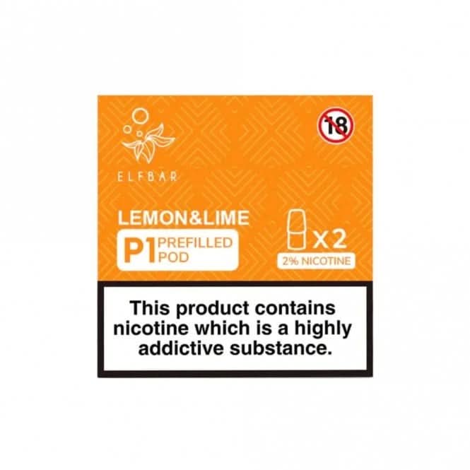 Lemon & Lime Mate P1 Prefilled Pods by Elf Bar (2 x 2ml)