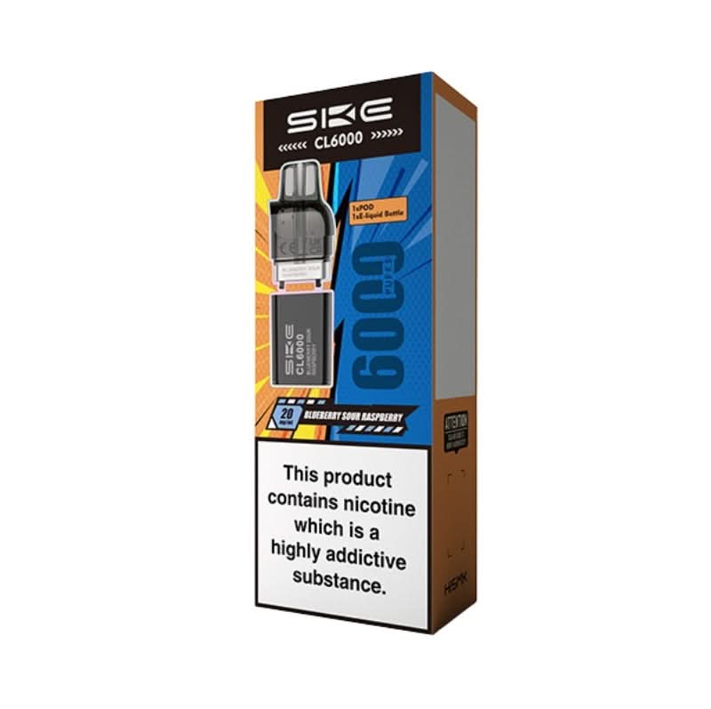 Blueberry Sour Raspberry CL6000 Prefilled Pods by SKE Crystal (2ml + 10ml)