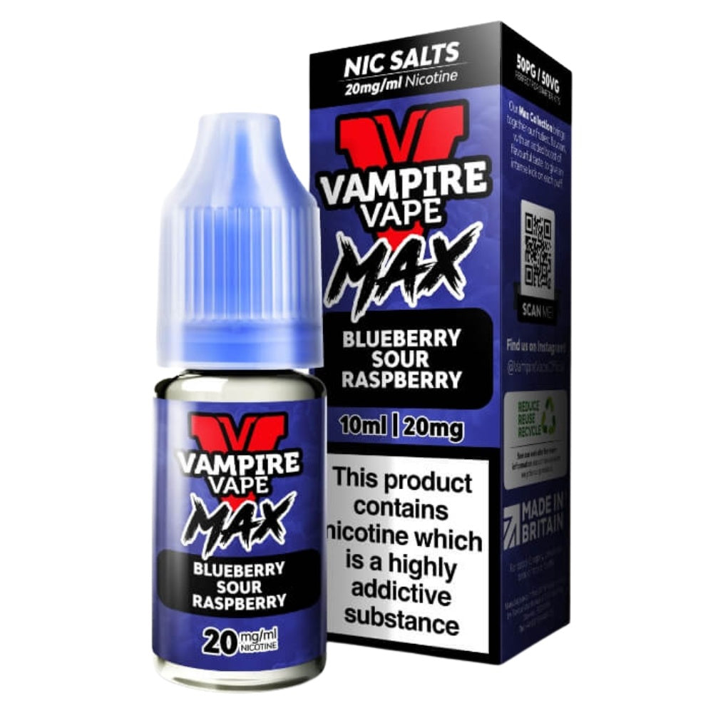 Blueberry Sour Raspberry VV Max Nic Salt E-Liquid 10ml by Vampire Vape