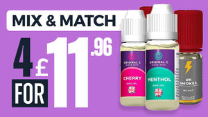 4 x 10ml E-Liquids for £11.96