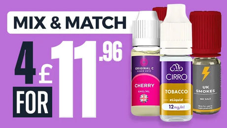 Mix & Match or Multi-Buy 4 E-Liquids for £11.96