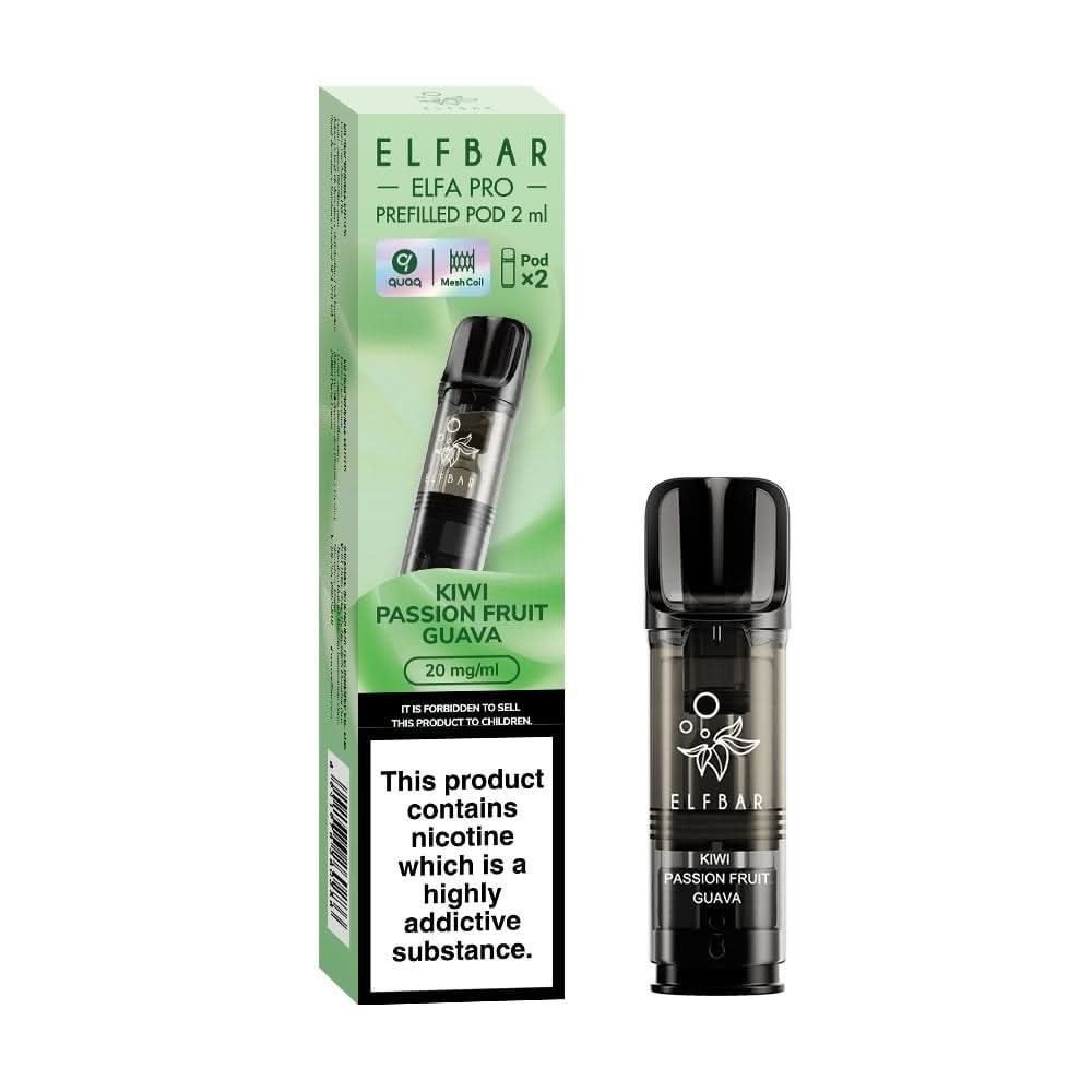 Kiwi Passion Fruit Guava Nic Salt E Liquid Pods - Elfa PRO Series (2 x 2ml) | 20mg