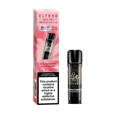 Strawberry Raspberry Nic Salt E Liquid Pods - Elfa PRO Series (2 x 2ml) | 20mg