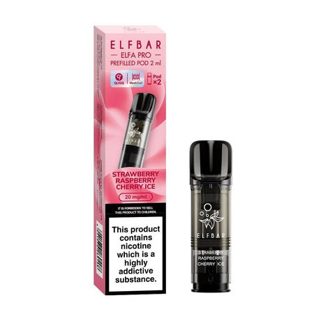 Strawberry Raspberry Cherry Ice Nic Salt E Liquid Pods - Elfa PRO Series (2 x 2ml) | 20mg