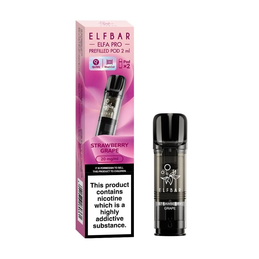 Strawberry Grape Nic Salt E Liquid Pods - Elfa PRO Series (2 x 2ml) | 20mg