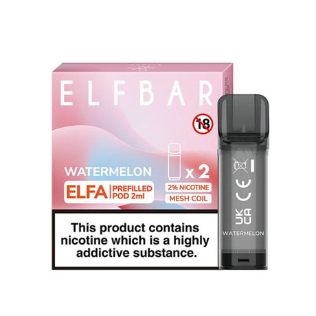 Watermelon Nic Salt E Liquid Pods - Elfa Series (2 x 2ml) | 20mg