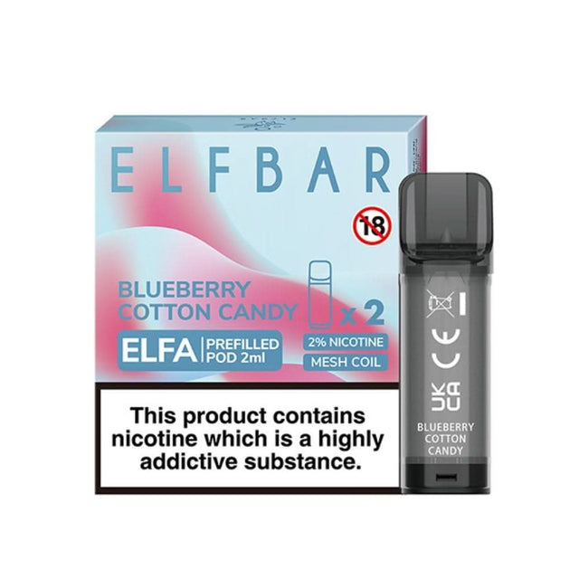 Blueberry Cotton Candy Nic Salt E Liquid Pods - Elfa Series (2 x 2ml) | 20mg