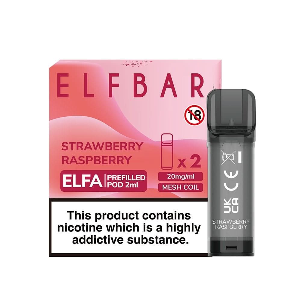 Strawberry Raspberry Nic Salt E Liquid Pods - Elfa Series (2 x 2ml) | 20mg