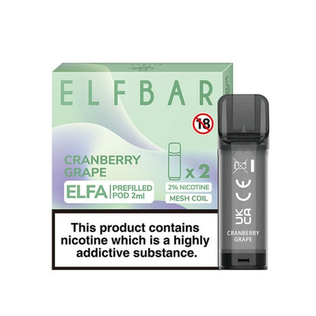 Cranberry Grape Nic Salt E Liquid Pods - Elfa Series (2 x 2ml) | 20mg