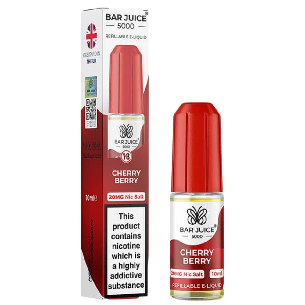 Cherry Berry Nic Salt E-Liquid by Bar Juice 5000 (10ml)