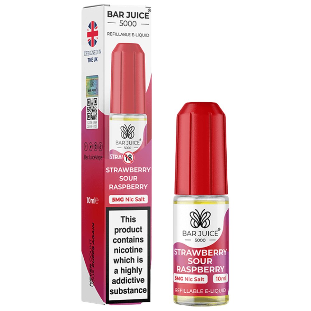 Strawberry Sour Raspberry Nic Salt E-Liquid by Bar Juice 5000 (10ml)