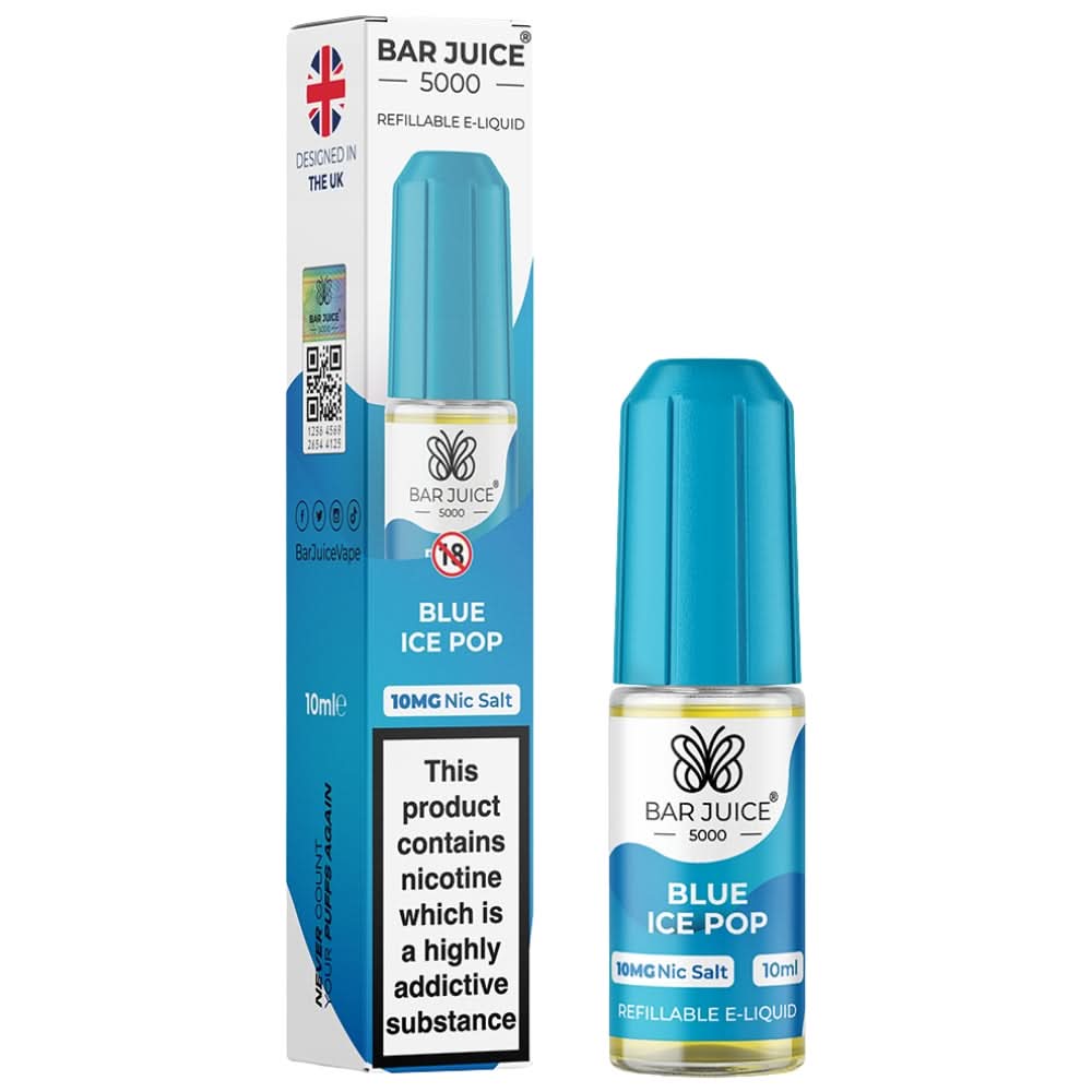 Blue Ice Pop Nic Salt E-Liquid by Bar Juice 5000 (10ml)