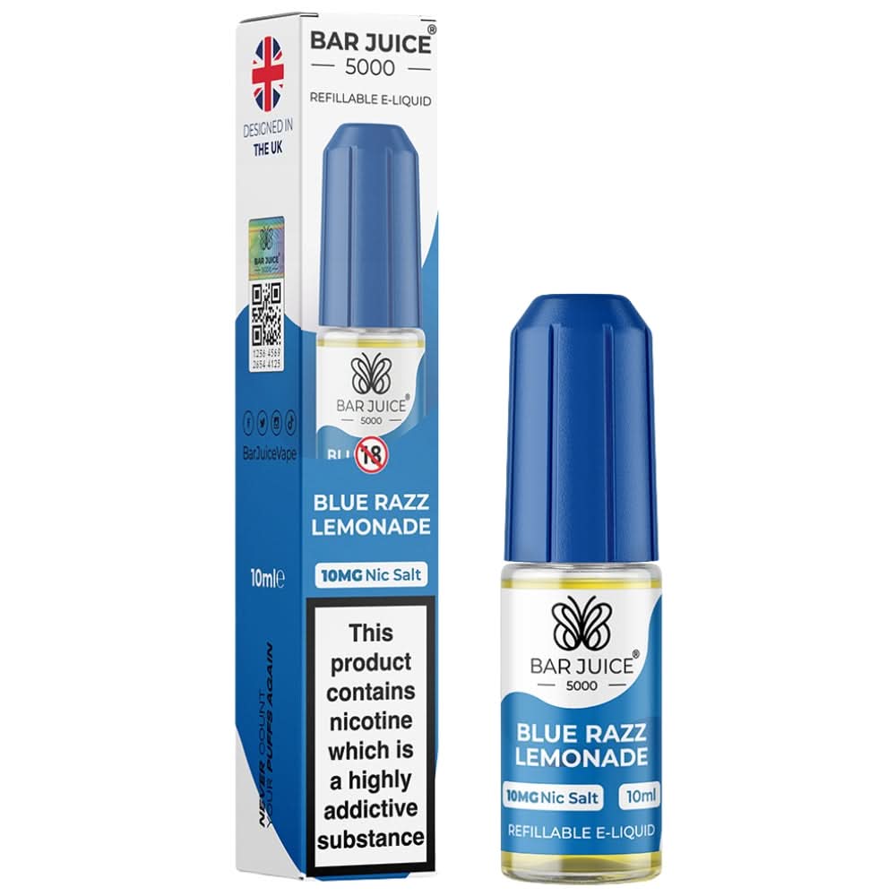 Blue Razz Lemonade Nic Salt E-Liquid by Bar Juice 5000 (10ml)