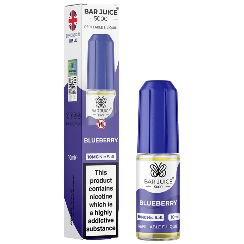 Blueberry Nic Salt E-Liquid by Bar Juice 5000 (10ml)