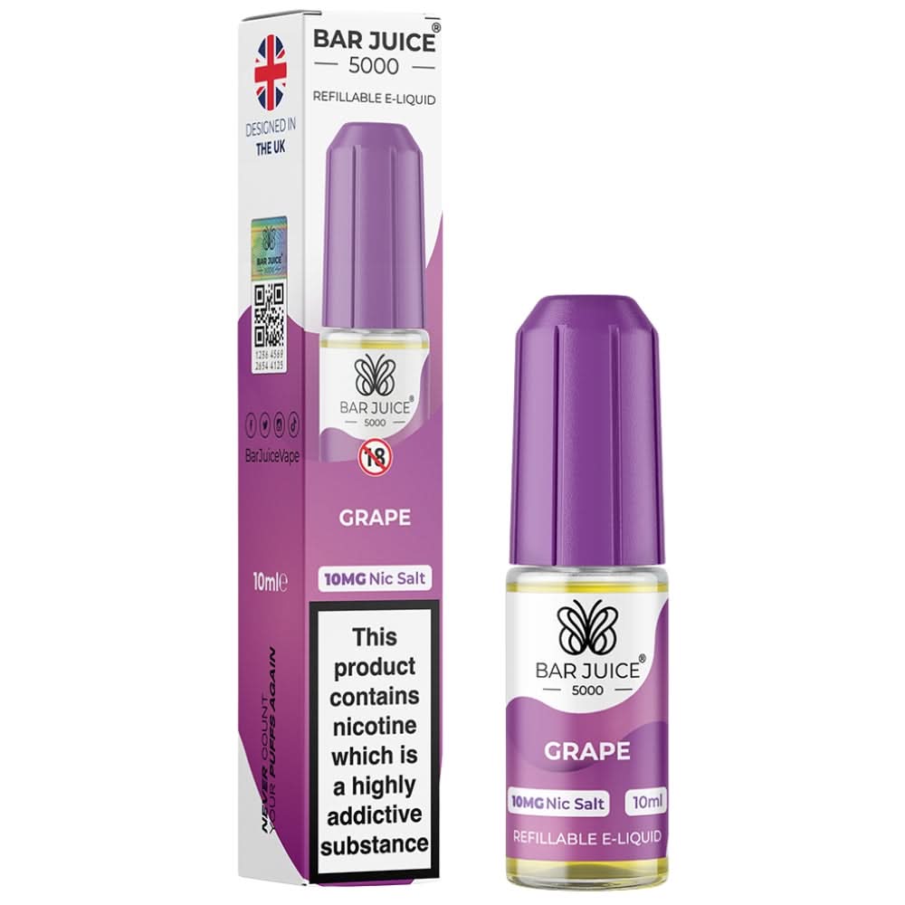 Grape Nic Salt E-Liquid by Bar Juice 5000 (10ml)