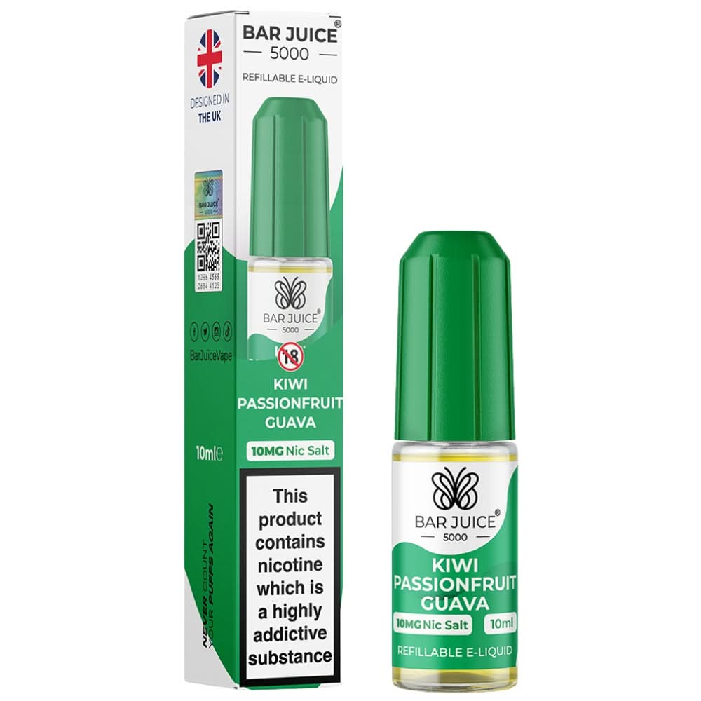 Kiwi Passionfruit Guava Nic Salt E-Liquid by Bar Juice 5000 (10ml)