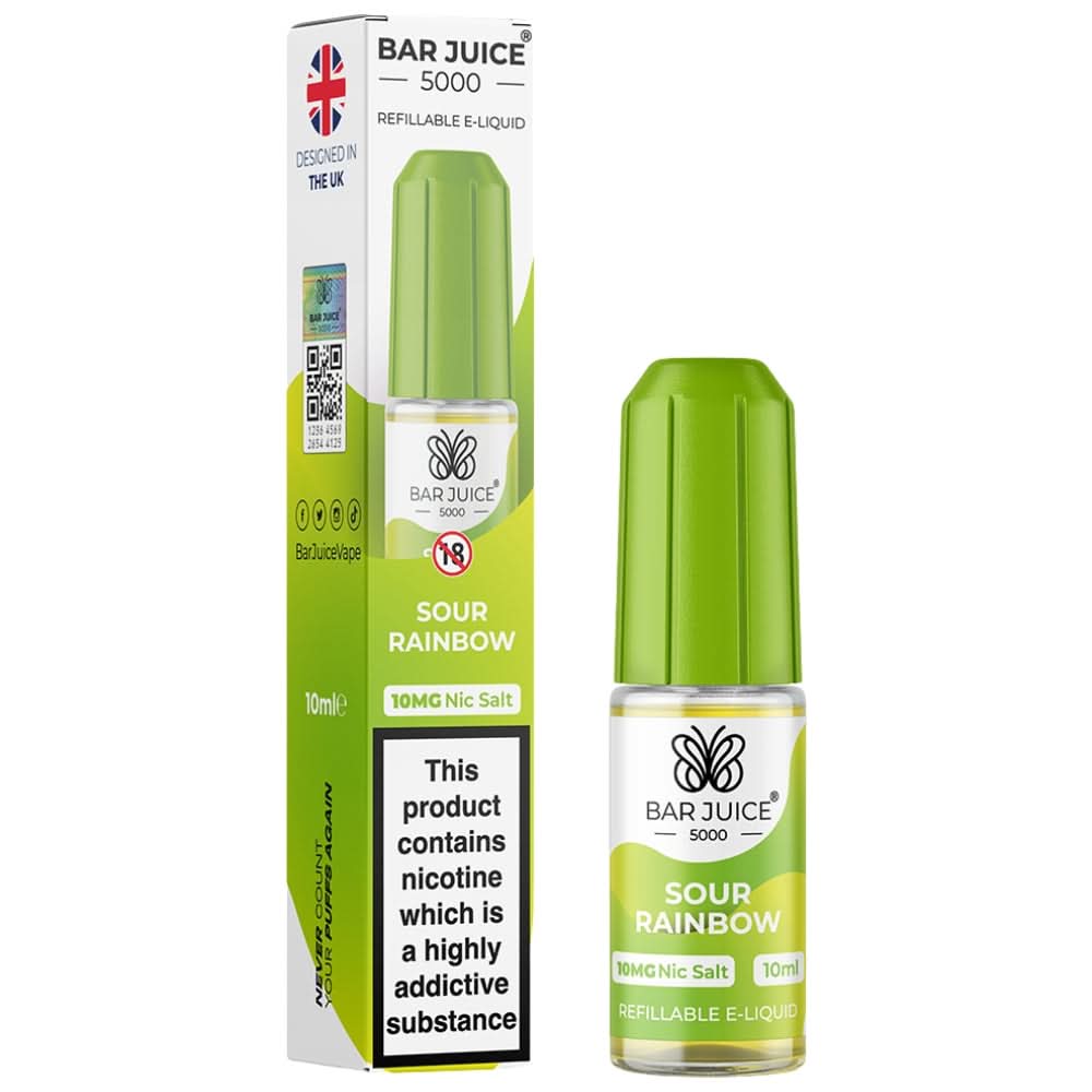 Sour Rainbow Nic Salt E-Liquid by Bar Juice 5000 (10ml)
