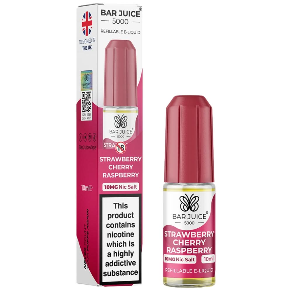 Strawberry Cherry Raspberry Nic Salt E-Liquid by Bar Juice 5000 (10ml)