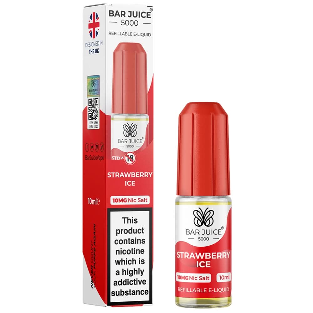 Strawberry Ice Nic Salt E-Liquid by Bar Juice 5000 (10ml)