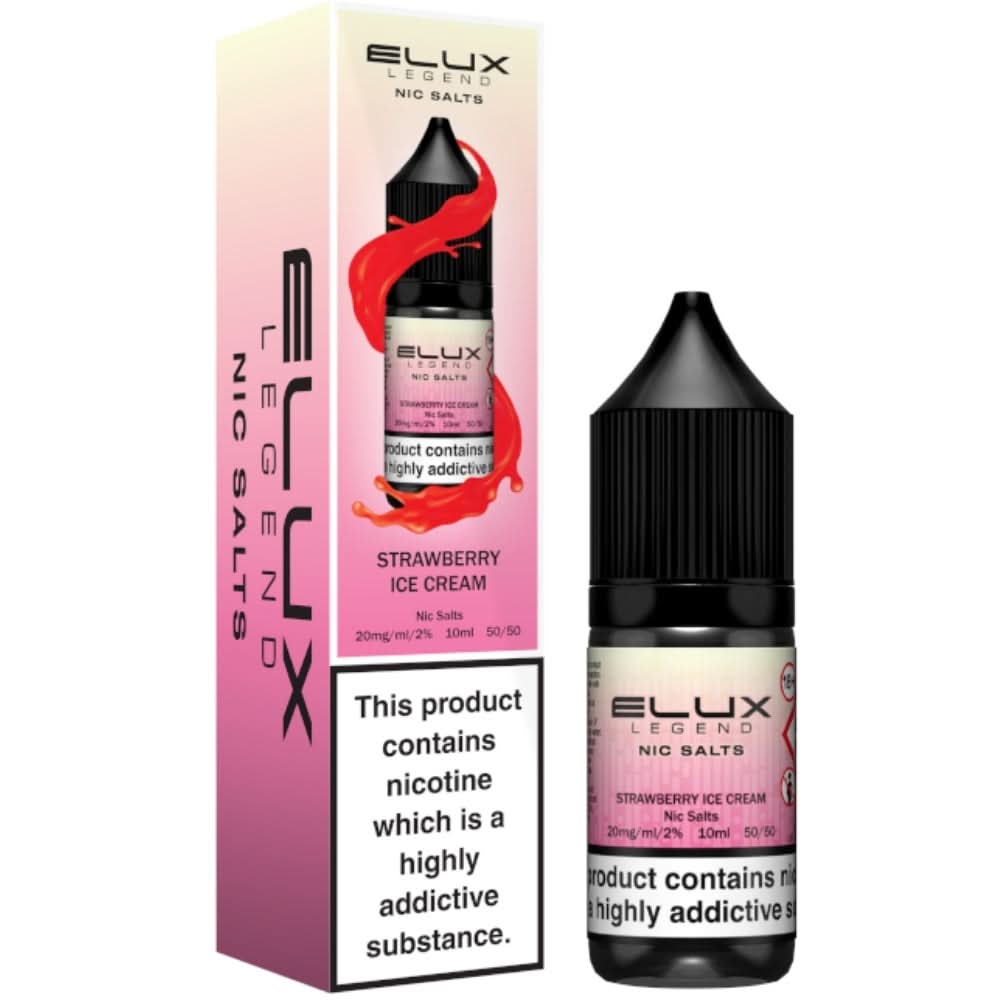 Strawberry Ice Cream Nic Salt E-Liquid Legend Series by ELUX (10ml)