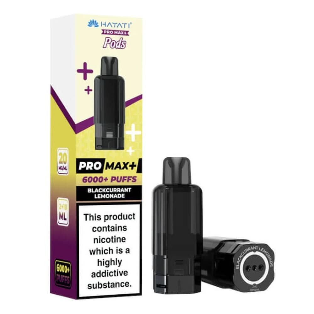 Hayati Pro Max Plus 6000 Blackcurrant Lemonade Prefilled Pods prefilled vape pod and refill container
