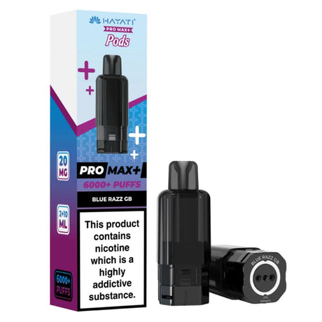 Hayati Pro Max Plus 6000 Blue Razz GB Prefilled Pods prefilled vape pod and refill container