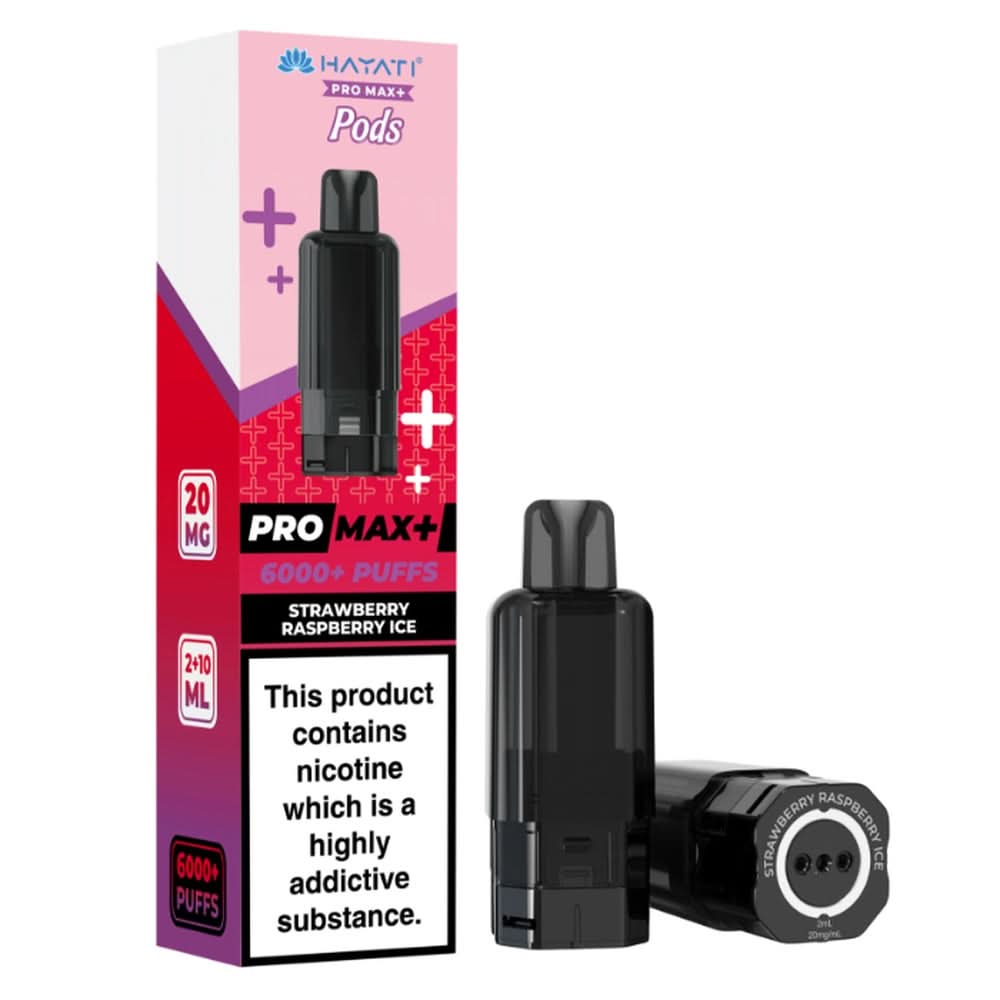 Hayati Pro Max Plus 6000 Strawberry Raspberry Ice Prefilled Pods prefilled vape pod and refill container