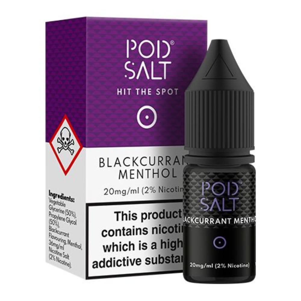 Blackcurrant Menthol Nic Salt E-Liquid by Pod Salt (10ml)