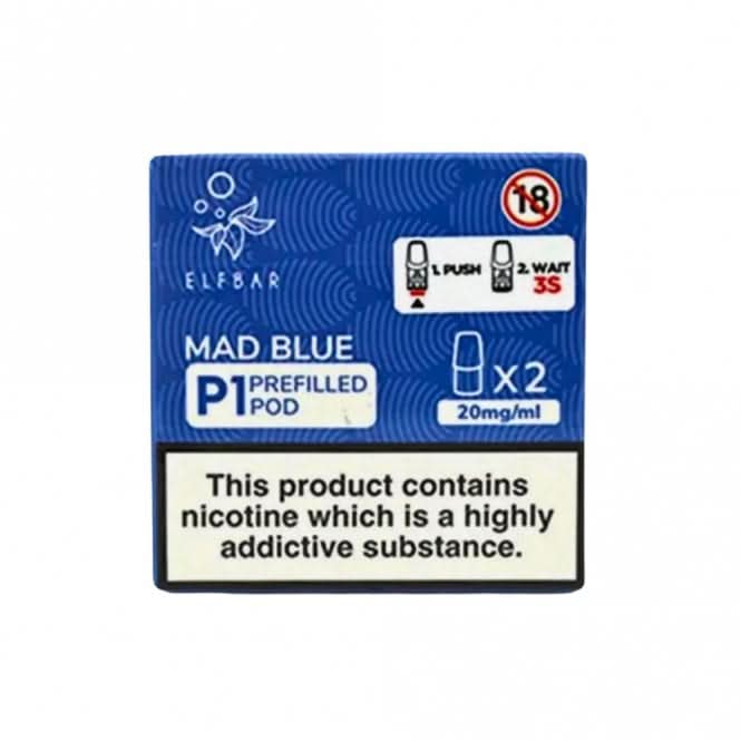 Mad Blue Mate P1 Prefilled Pods by Elf Bar (2 x 2ml)
