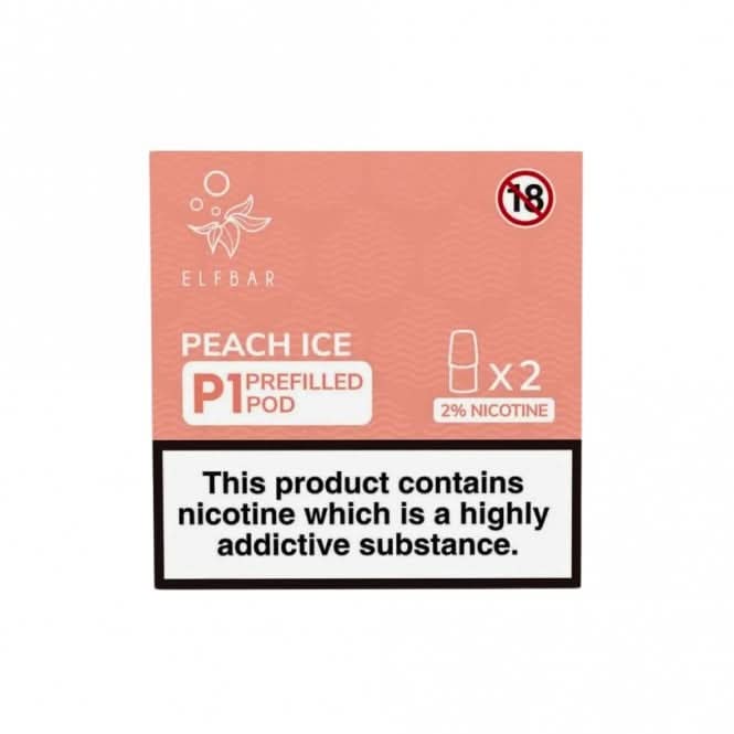 Peach Ice Mate P1 Prefilled Pods by Elf Bar (2 x 2ml)