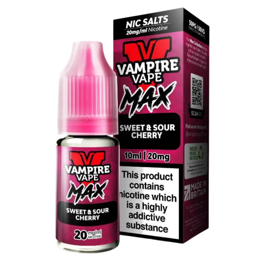 Sweet Sour Cherry VV Max Nic Salt E-Liquid 10ml by Vampire Vape