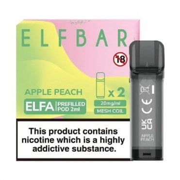 Apple Peach Nic Salt E Liquid Pods - Elfa Series (2 x 2ml)