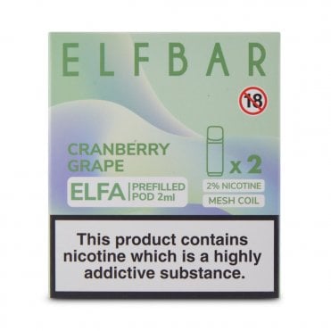 Cranberry Grape Nic Salt E Liquid Pods - Elfa Series (2 x 2ml)