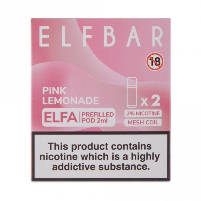Pink Lemonade Nic Salt E Liquid Pods - Elfa Series (2 x 2ml)