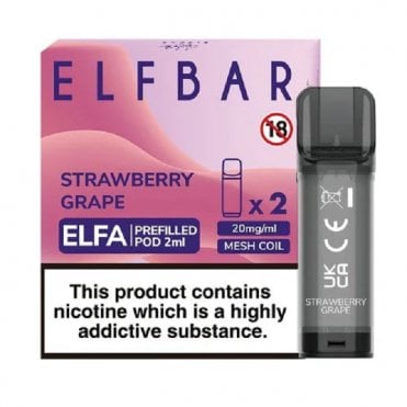 Strawberry Grape Nic Salt E Liquid Pods - Elfa Series (2 x 2ml)